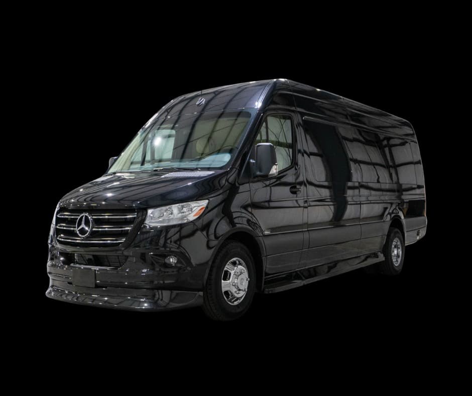 Black sprinter van for groups and wine tours